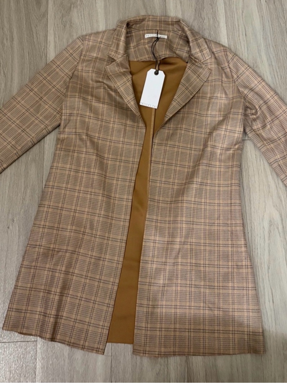 NWT Potter's Pot Plaid Trench Coat